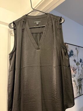 Alfani Black Textured V-Neck Sleeveless Top